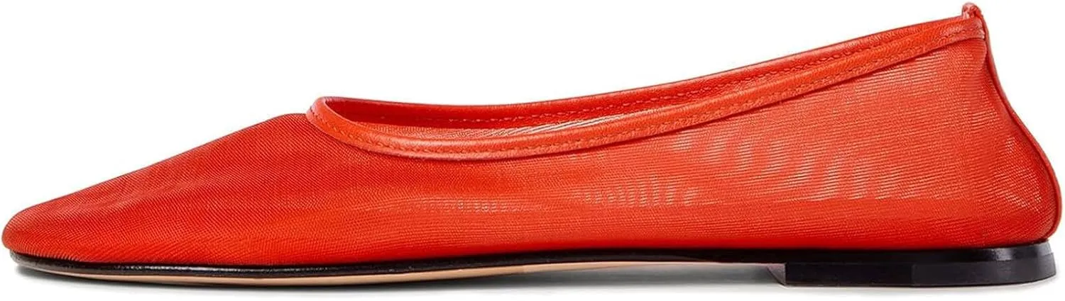 Tulle Mesh Ballet Flats Elegant Round Toe Work Dress Shoes Chic Comfortable Stylish Footwear for Everyday Use