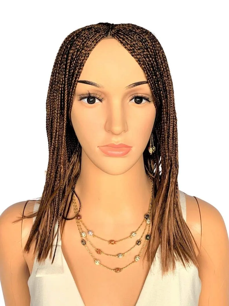 Twisted Wigs, Micro Million Twist Wig - Color 30 - 12 Inches. Ultra Thin and Light Synthetic Hand Braided Wigs for Black Women.