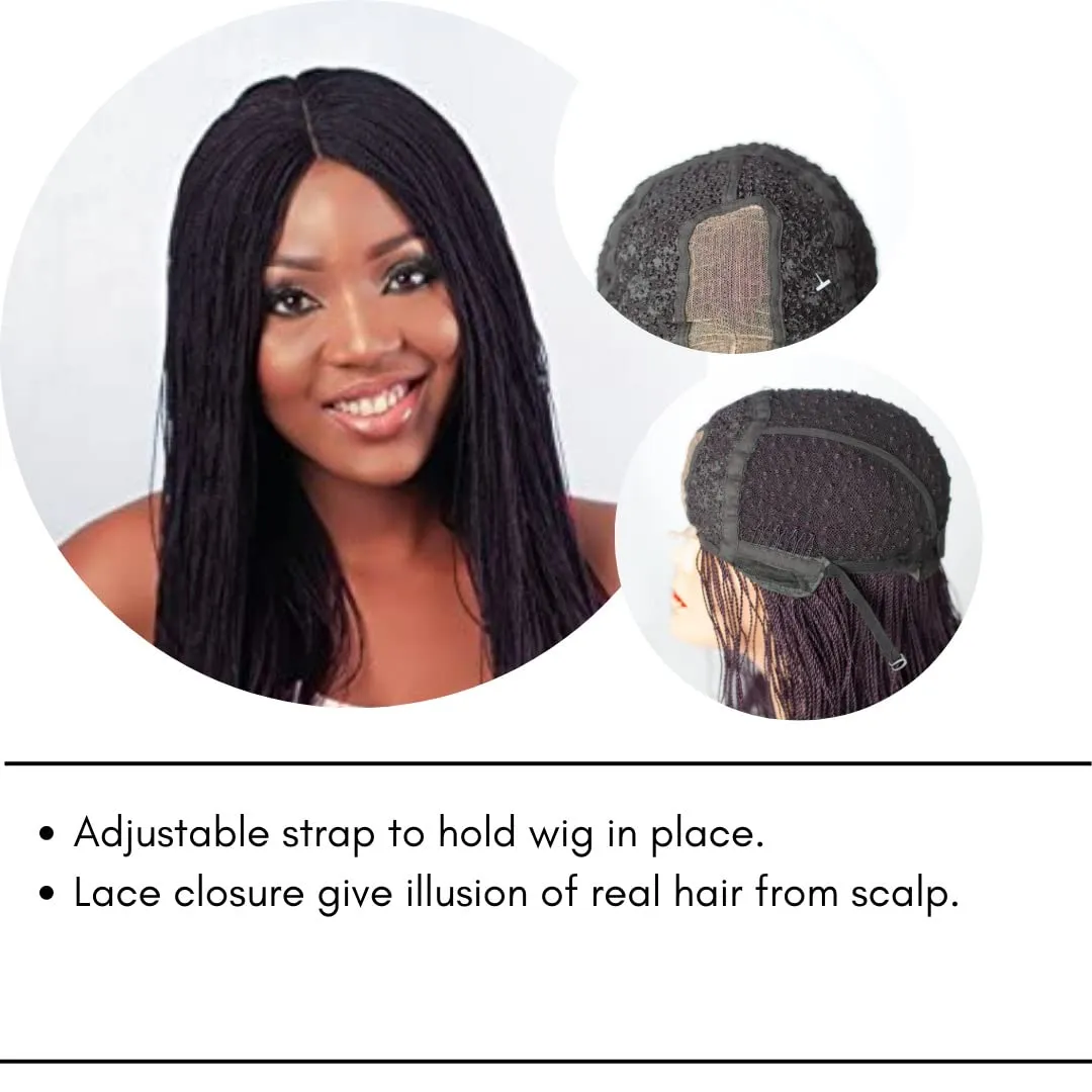 Twisted Wigs, Micro Million Twist Wig - Color 30 - 12 Inches. Ultra Thin and Light Synthetic Hand Braided Wigs for Black Women.