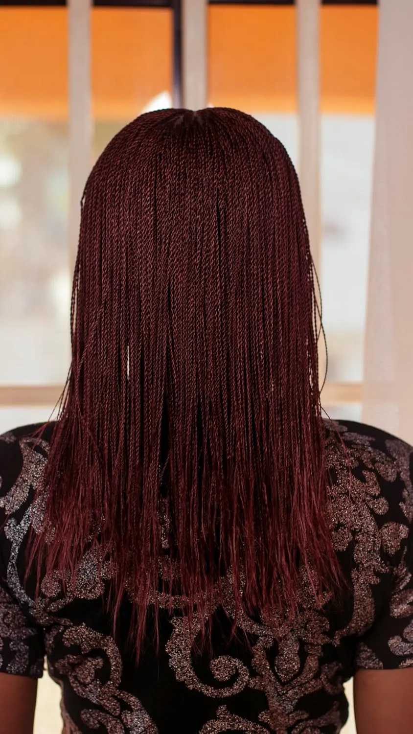 Twisted Wigs, Micro Million Twist Wig - Color 35 - 12 Inches. Ultra Thin and Light Synthetic Hand Braided Wigs for Black Women.