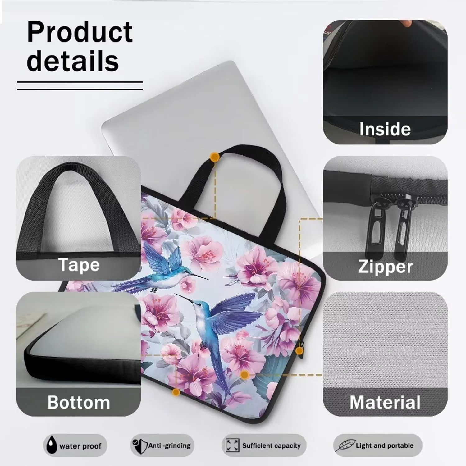 Uasibuni Cute Laptop Tote Bag 17In Laptop Sleeve Case Laptop Case Laptop Bag Gift for Women Men