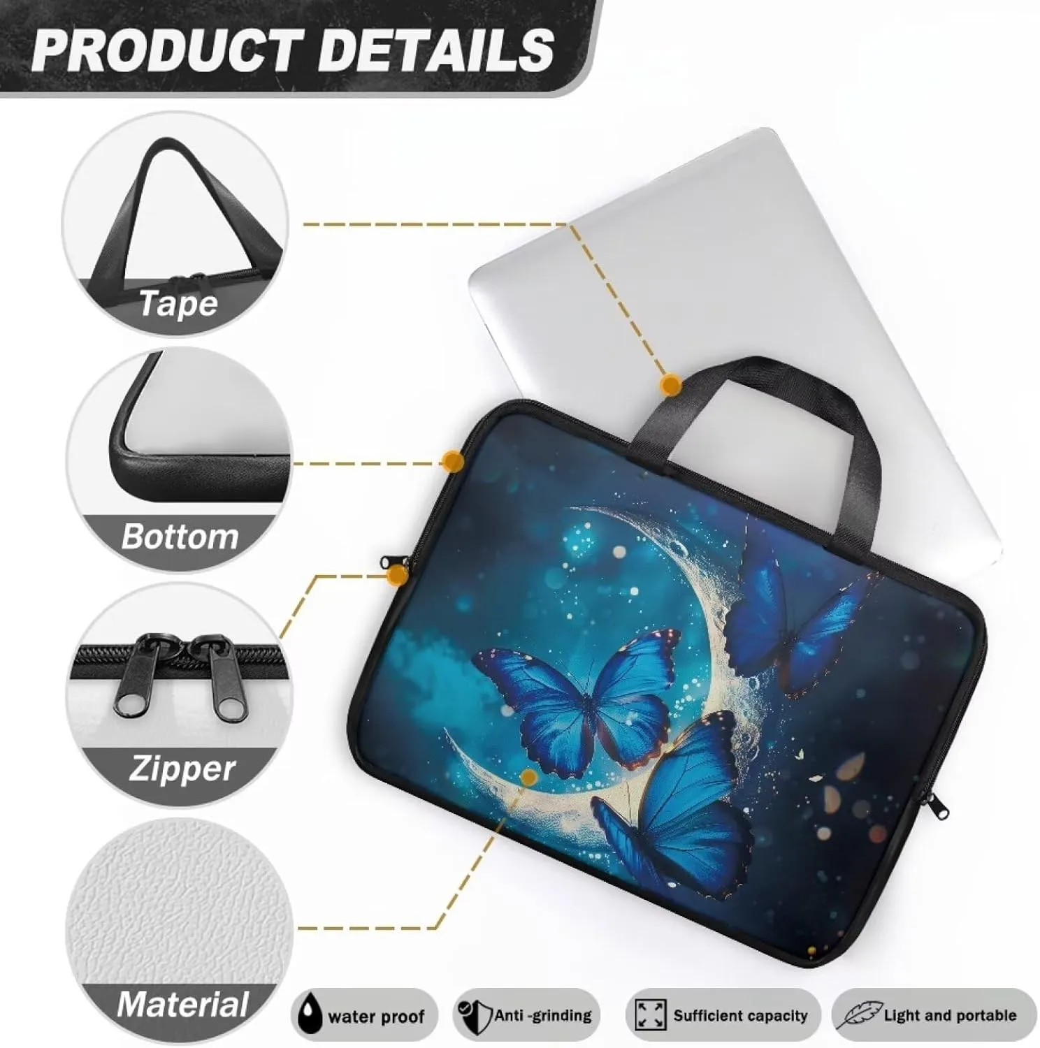 Uasibuni Fashion Laptop Tote Bag with Handle,Travel Laptop Bag 15.6Inch,Laptop Cover Bag 17In