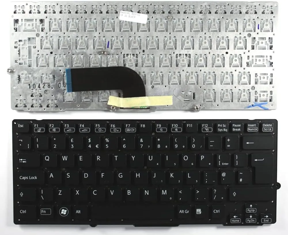 UK Layout Black Replacement Laptop Keyboard Compatible with Sony Vaio VPCSB4V9R/S