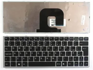 UK Layout Silver Frame Black Replacement Laptop Keyboard Compatible with Sony Vaio VPCYB3Q1R/S