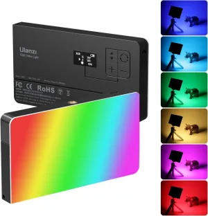 ULANZI PL-01 RGB Video Light, Portable RGB Camera Light with 4000mAh Battery, 360° Color 20 Light Effects, CRI≥95 2500-9000K LED Panel DSLR Photography Lighting for YouTube, Video Conference, Vlogging