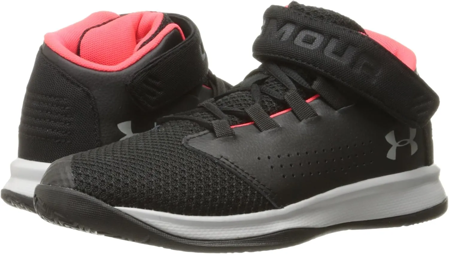 Under Armour Boys' Pre School Get B Zee Basketball Shoe, Black (001)/Marathon Red, 13K