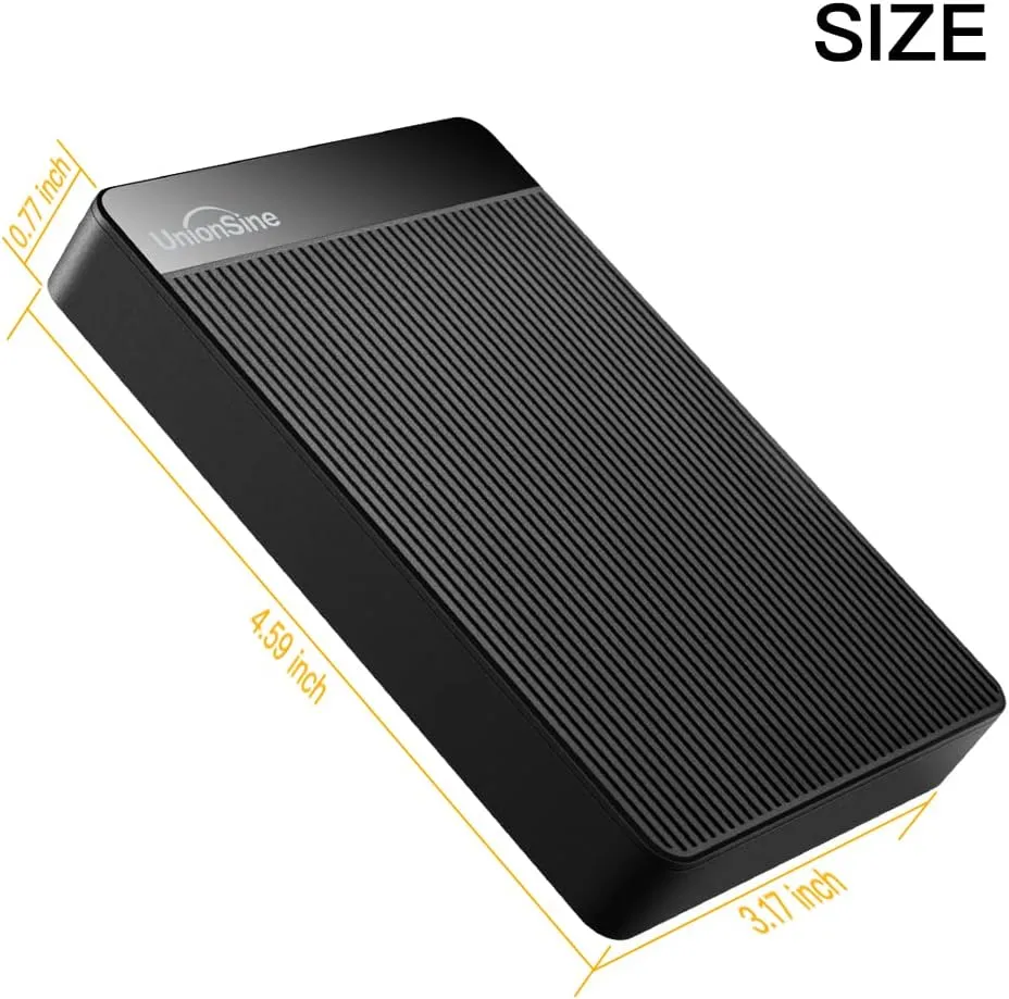 UnionSine 5TB Ultra Slim Portable External Hard Drive USB3.0 HDD Storage Compatible for PC, Desktop, Laptop, Xbox One, Xbox one, PS4(Black) HD2510