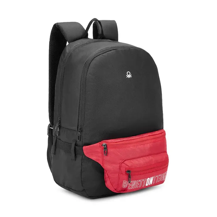 United Colors of Benetton Olivine Laptop Backpack Black  Red