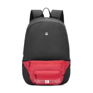 United Colors of Benetton Olivine Laptop Backpack Black  Red