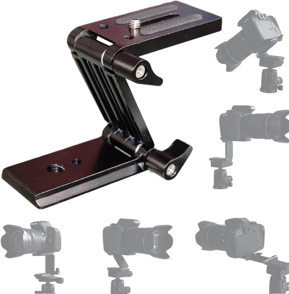 Universal Flex Tilt Head Z Mount Bracket with Arca-Swiss and Tripod Quick Release Plate for Camera Slider Rail Cage Rig Gimbal Stabilizer Compatible with DSLR Canon Nikon Sony