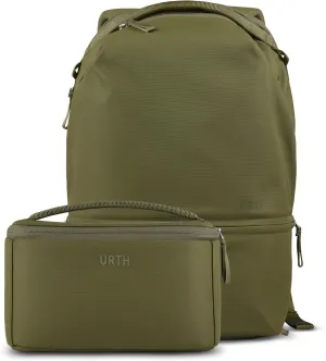 Urth Arkose 20L Modular Backpack   3.7L Camera Insert - Water Resistant, Anti-Theft, Recycled Bag for DSLR/SLR/Mirrorless, 13-16 Inch Laptop in Green