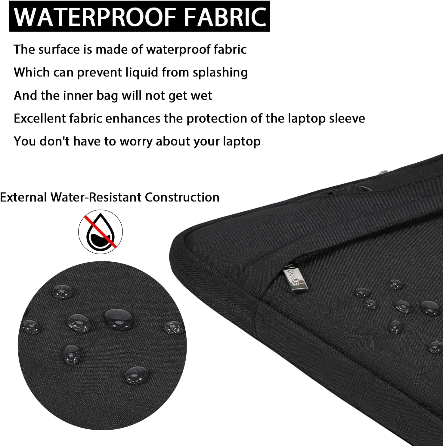V Voova Laptop Bag 17 17.3 inch with Shoulder Strap & Handle, Waterproof Laptop Case Sleeve Compatible with 17-18 Inch HP Acer Asus Dell Lenovo, Slim Briefcase Computer Cover for Men Women, Black