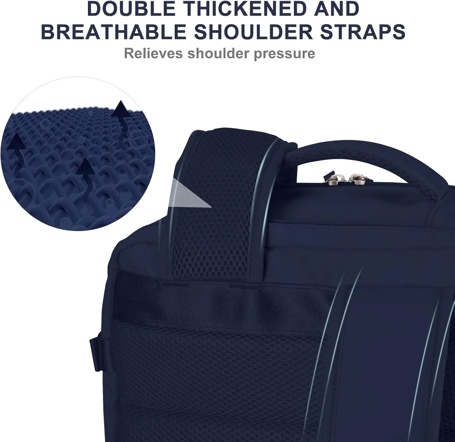 Vacuum Backpack Travel with Pump for Women Men Large Carry on Backpack Luggage Flight Approved Personal item Travel Bag with Vacuum System Navy Blue