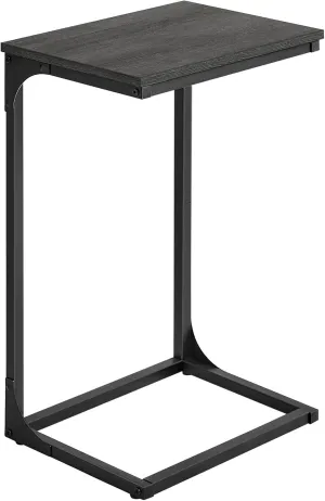 VASAGLE C-Shaped End Table, Side Table for Sofa, Couch with Metal Frame, Small TV Tray for Living Room, Bedroom in Misty Gray and Black