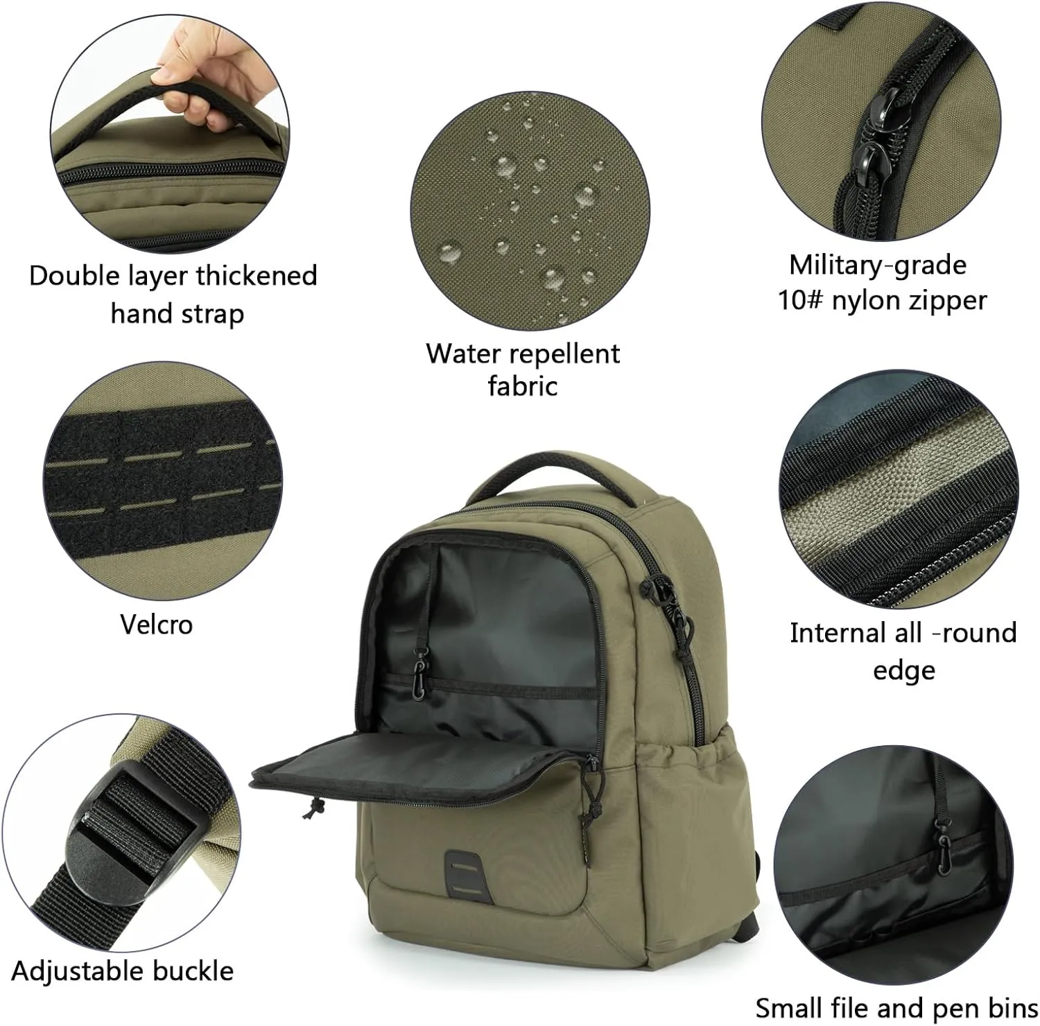 VEAGIA Tactical Travel Laptop Backpacks Large Heavy Duty Work Backpack For Men women Airline Approved (New ArmyGreen)