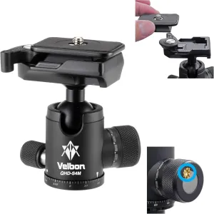 Velbon AMZQHD-S4M 0017915858046 Small Free Head Stand, Quick Shoe Mechanism, Torque Adjustment Mechanism, Ball Head, SLR, Mirrorless, Camera Head, Horizontal Pan Independent Mechanism,