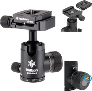 Velbon QHD-S5AS 0017915858114 Medium Size Free-Cloud Head QHD-S5AS AZ Arca Swiss Compatible with Shaved Aluminum Torque Adjustment Mechanism Ball Head SLR Mirrorless Camera Head Horizontal Pan