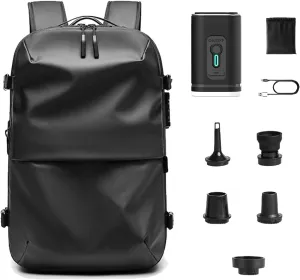 Veloussette Prestige Space Bag, Veloussette Backpack with with Pump, Water Resistant for Business, Travel (Black)