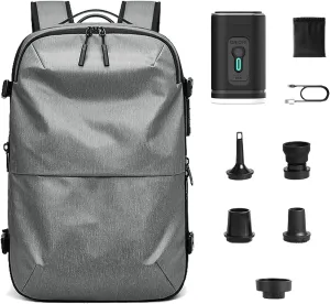 Veloussette Prestige Space Bag, Veloussette Backpack with with Pump, Water Resistant for Business, Travel (Light Gray)