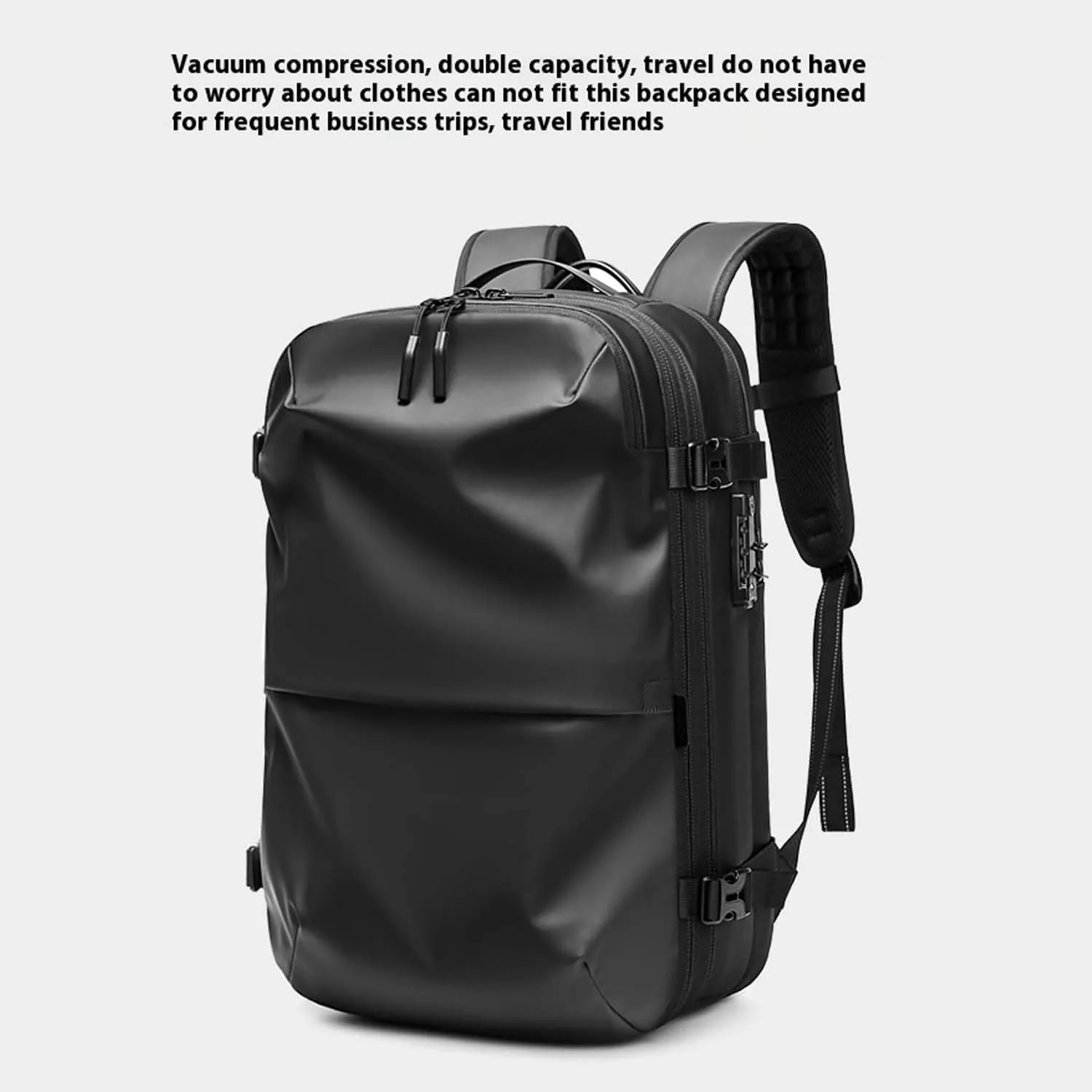 Veloussette Prestige Space Bag, Veloussette Backpack with with Pump, Water Resistant for Business, Travel (Light Gray)