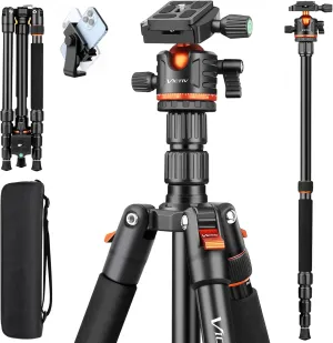 Victiv 76 inch Camera Tripod Stand with 360° Panorama Ball Head, Universal Phone Holder, Portable Bag, Entry-Level Lightweight Travel Compact Tripod, Compatible with Canon Sony Cameras DSLR Gopros