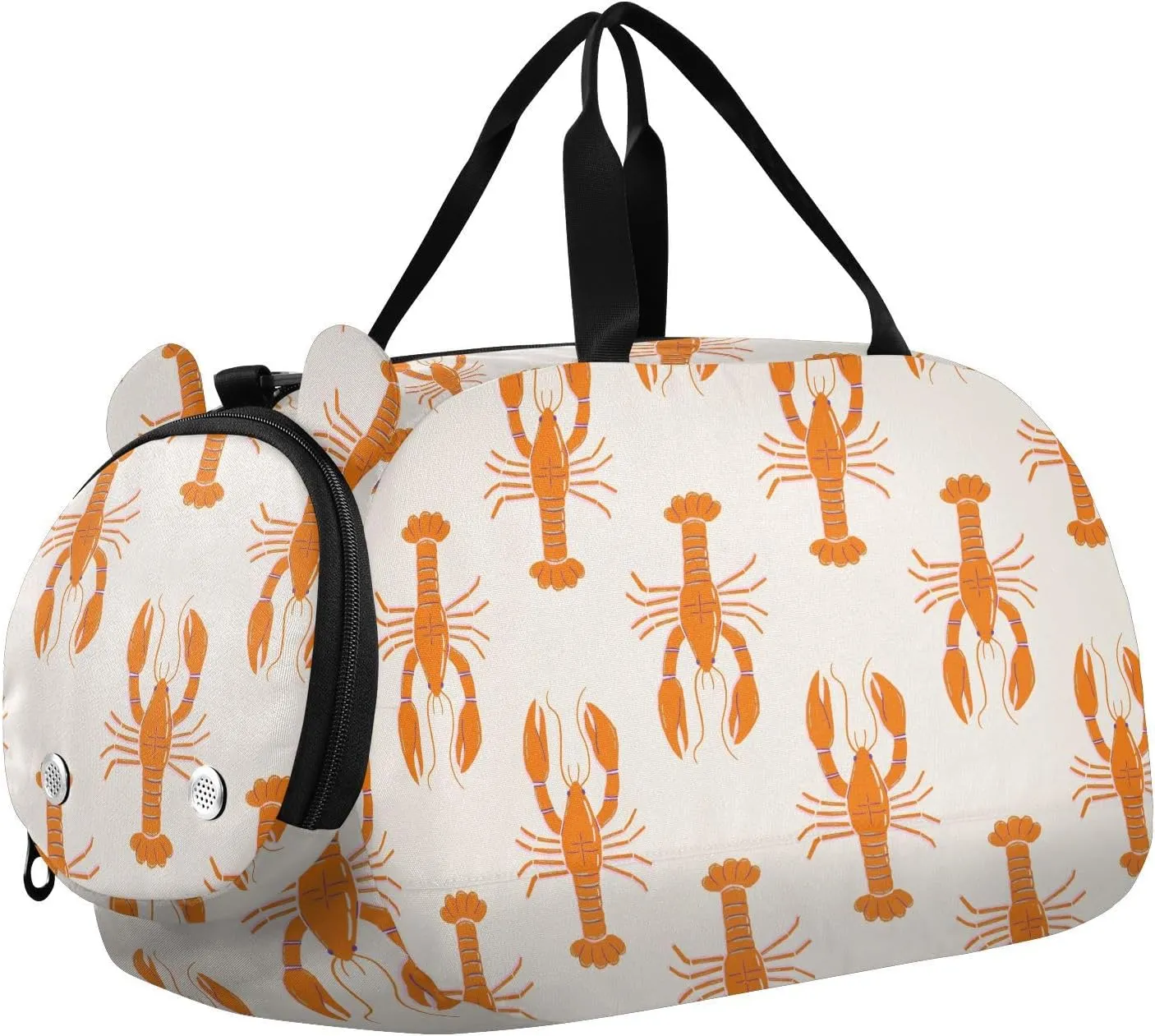 VIGTRO Abstract Lobster Pattern Kids Overnight Travel Duffel Bag Sport Gym Bag for Boys Girls with Shoe Compartment, Carry On Weekender Luggage Bag for Dance Swim Yoga
