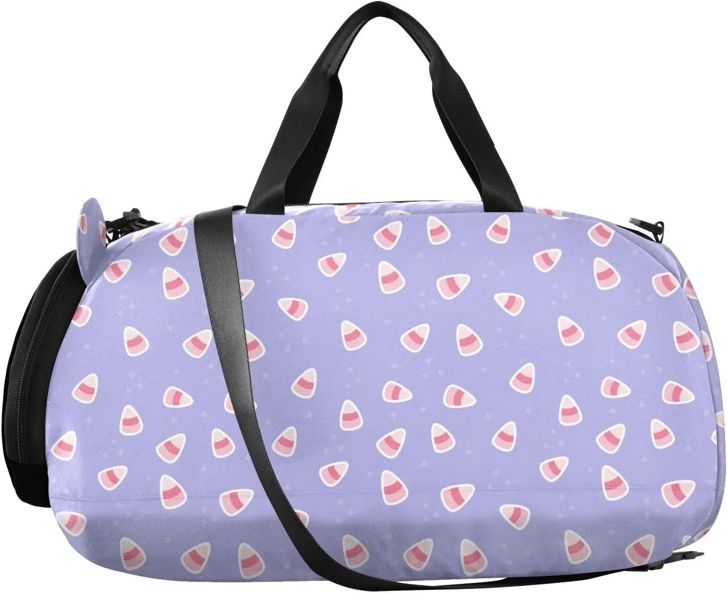 VIGTRO Cute Candy Corn Halloween Kids Overnight Travel Duffel Bag Sport Gym Bag for Boys Girls with Shoe Compartment, Carry On Weekender Luggage Bag for Dance Swim Yoga
