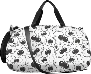 VIGTRO Cute Eyes Balls Pattern Kids Overnight Travel Duffel Bag Sport Gym Bag for Boys Girls with Shoe Compartment, Carry On Weekender Luggage Bag for Dance Swim Yoga