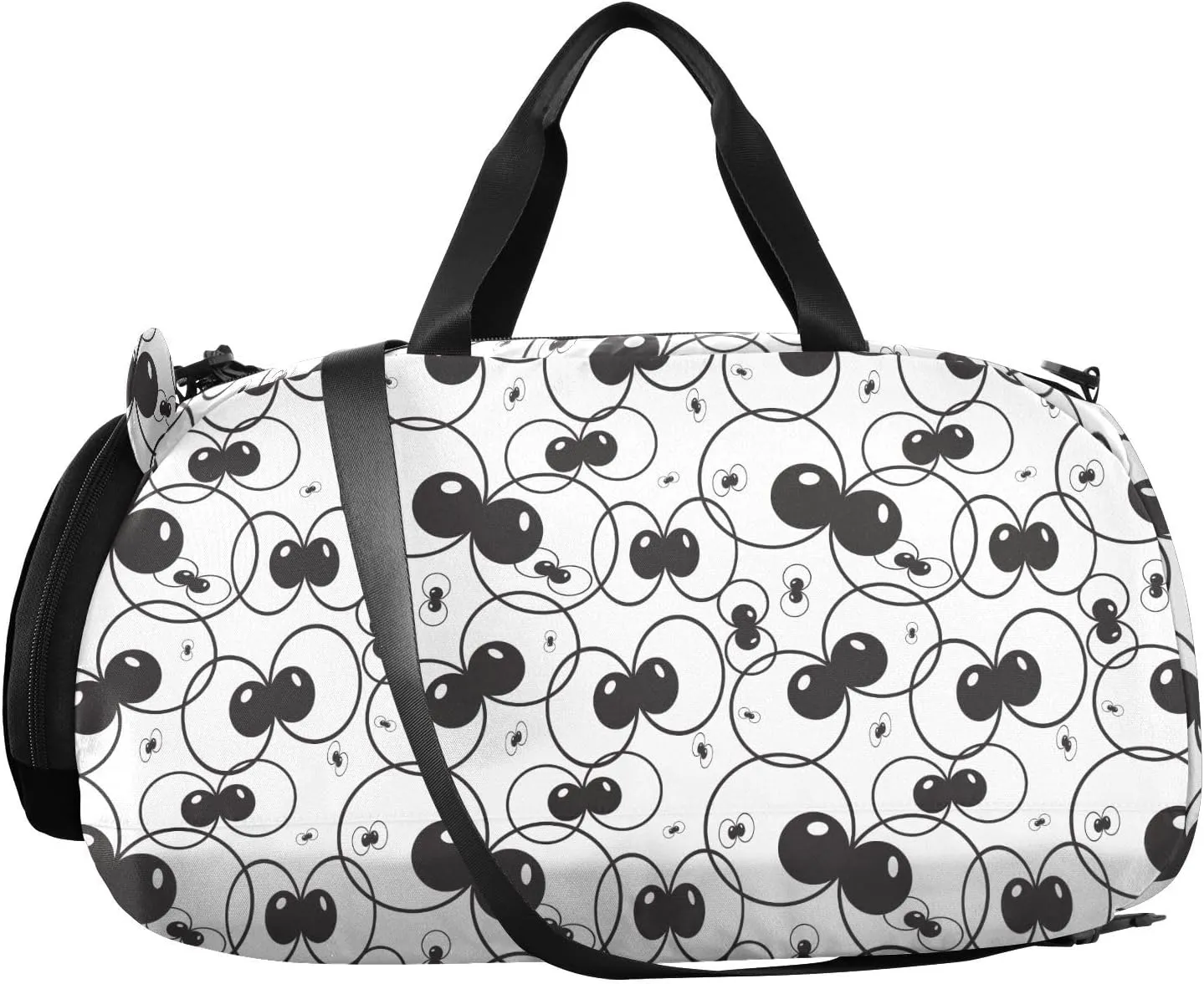 VIGTRO Cute Eyes Balls Pattern Kids Overnight Travel Duffel Bag Sport Gym Bag for Boys Girls with Shoe Compartment, Carry On Weekender Luggage Bag for Dance Swim Yoga