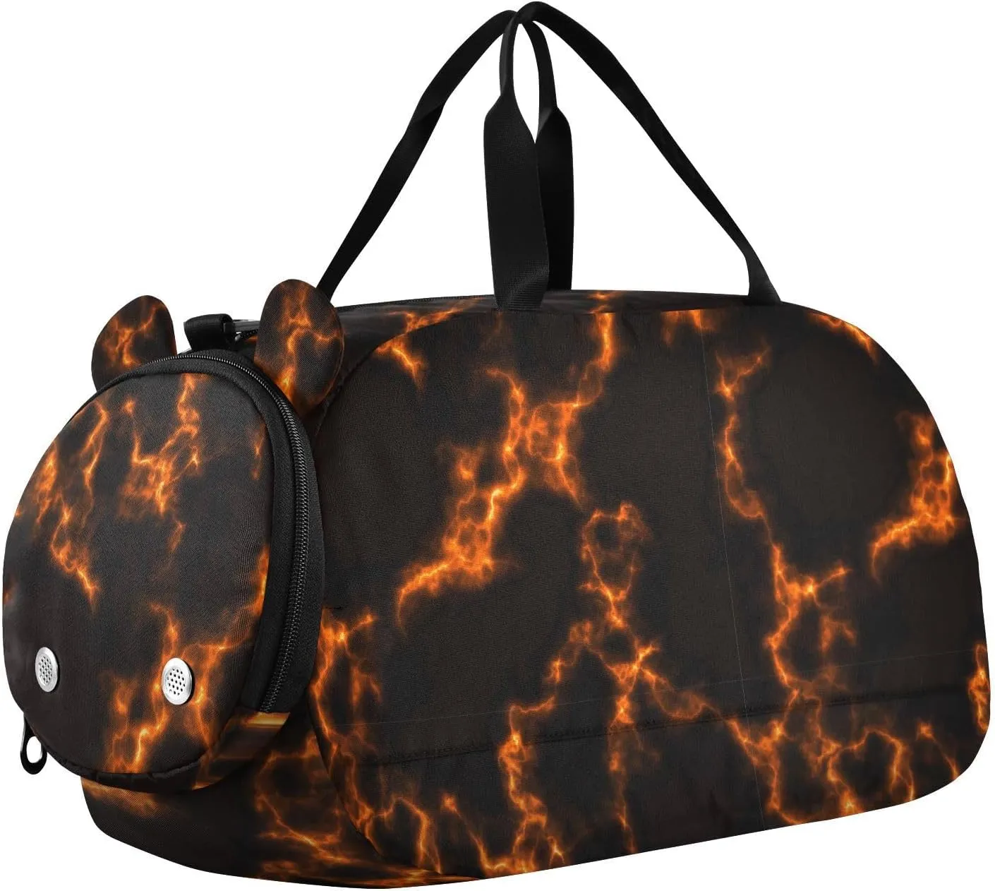 VIGTRO Molten Lava Texture Kids Overnight Travel Duffel Bag Sport Gym Bag for Boys Girls with Shoe Compartment, Carry On Weekender Luggage Bag for Dance Swim Yoga