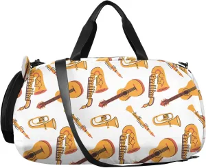 VIGTRO Musical Instruments Kids Overnight Travel Duffel Bag Sport Gym Bag for Boys Girls with Shoe Compartment, Carry On Weekender Luggage Bag for Dance Swim Yoga