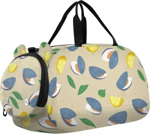 VIGTRO Seafood Slice Lemon Leaves Kids Overnight Travel Duffel Bag Sport Gym Bag for Boys Girls with Shoe Compartment, Carry On Weekender Luggage Bag for Dance Swim Yoga