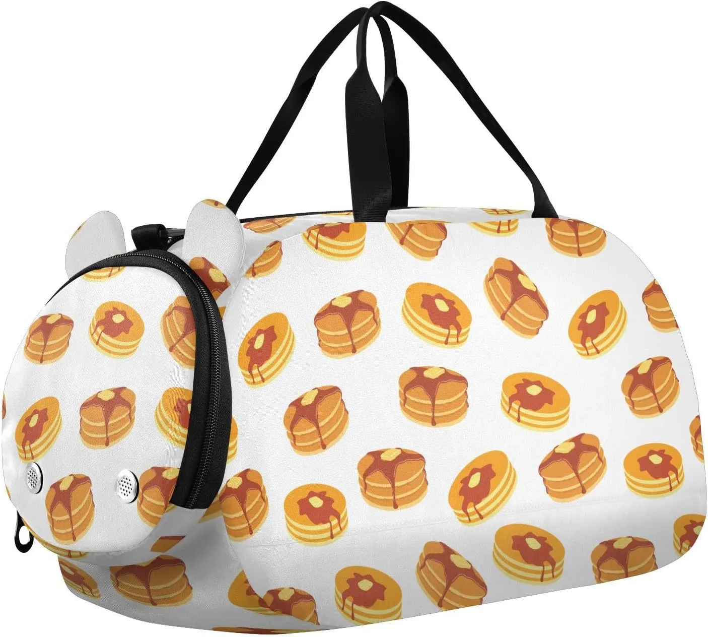 VIGTRO Sweet Butter and Maple Syrup Kids Overnight Travel Duffel Bag Sport Gym Bag for Boys Girls with Shoe Compartment, Carry On Weekender Luggage Bag for Dance Swim Yoga