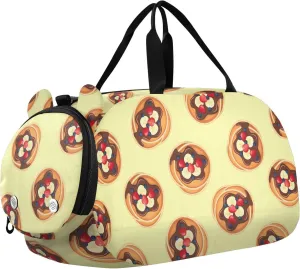 VIGTRO Sweet Pancakes Chocolate Berries Kids Overnight Travel Duffel Bag Sport Gym Bag for Boys Girls with Shoe Compartment, Carry On Weekender Luggage Bag for Dance Swim Yoga