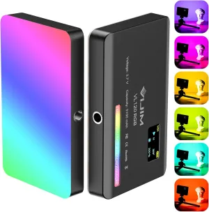 VIJIM VL120 RGB Video Light, Portable LED Camera Light Panel 0-360 Full Color, CRI 95  2500-9000K LED 3100mAh Rechargeable DSLR Lighting for Vlogging, Photography, Video Conference