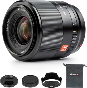 VILTROX 24mm F1.8 f/1.8 FE Full-Frame Wide-Angle Prime Autofocus Lens for Sony E-Mount Camera a7R4 A7III A7S2 A5100 A6600 A6500 A6400 A6300 A6000 A7RIV A7RIII A7SIII A7III A7RII A7II A7S A7R A7 Black