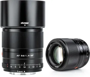 VILTROX 56mm F1.4 STM APS-C Frame Auto Focus Standard Prime Lens for Fuji Fujifilm X-Mount Mirrorless Digital Camera X-M1 X-H1 X-PRO3 X-PRO2 X-T4 X-T3 X-T2 X-S10 X-T30 X-T20 X-T200 Black