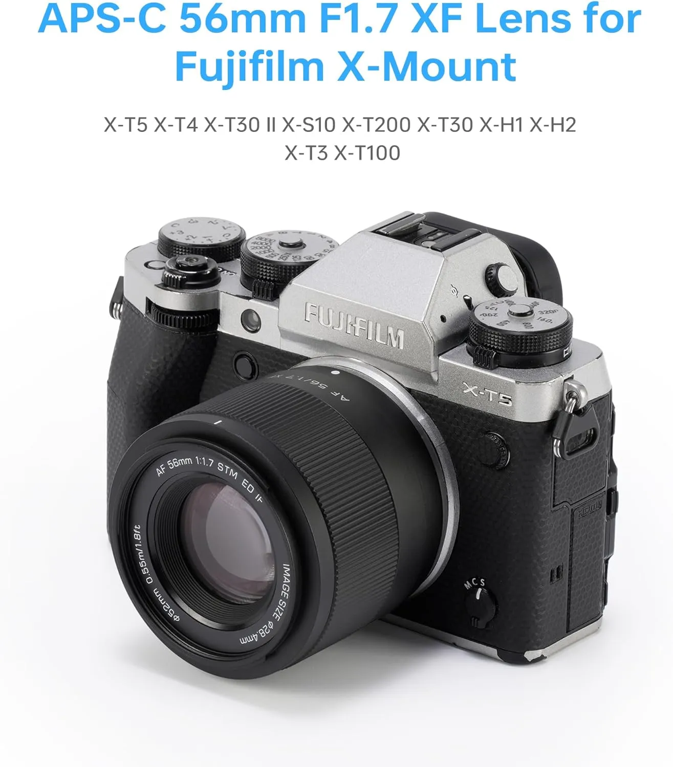 VILTROX 56mm f/1.7 Fuji X Mount Lens, 56mm f/1.7 APS-C Auto Focus Prime Lens for Fujifilm X Mount Mirrorless Cameras X-T5, X-T4, X-T30 II, X-S10, X-T200, X-T30, X-H1, X-H2, X-T3, X-T100