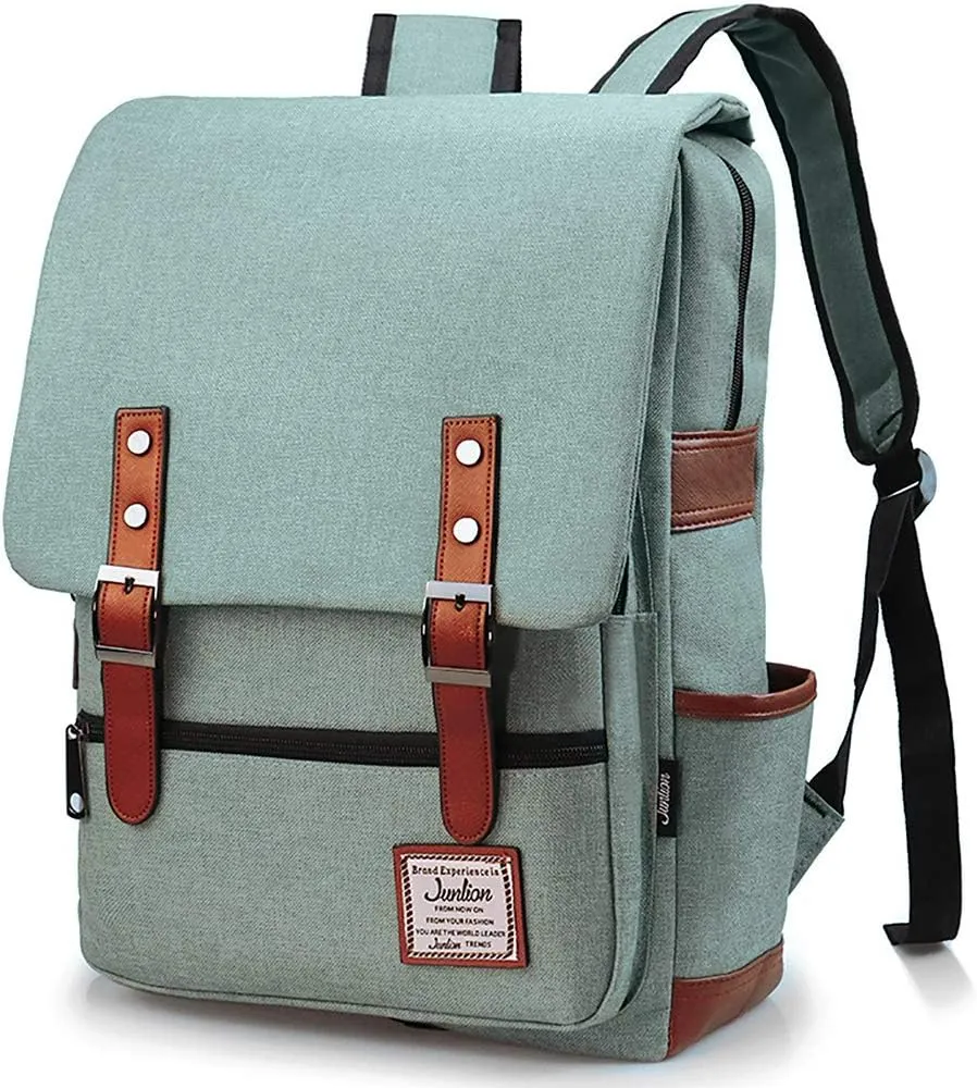 Vintage Laptop Backpack Gift for Women Men, School College Slim Backpack Fits 15.6 inch Macbook Green