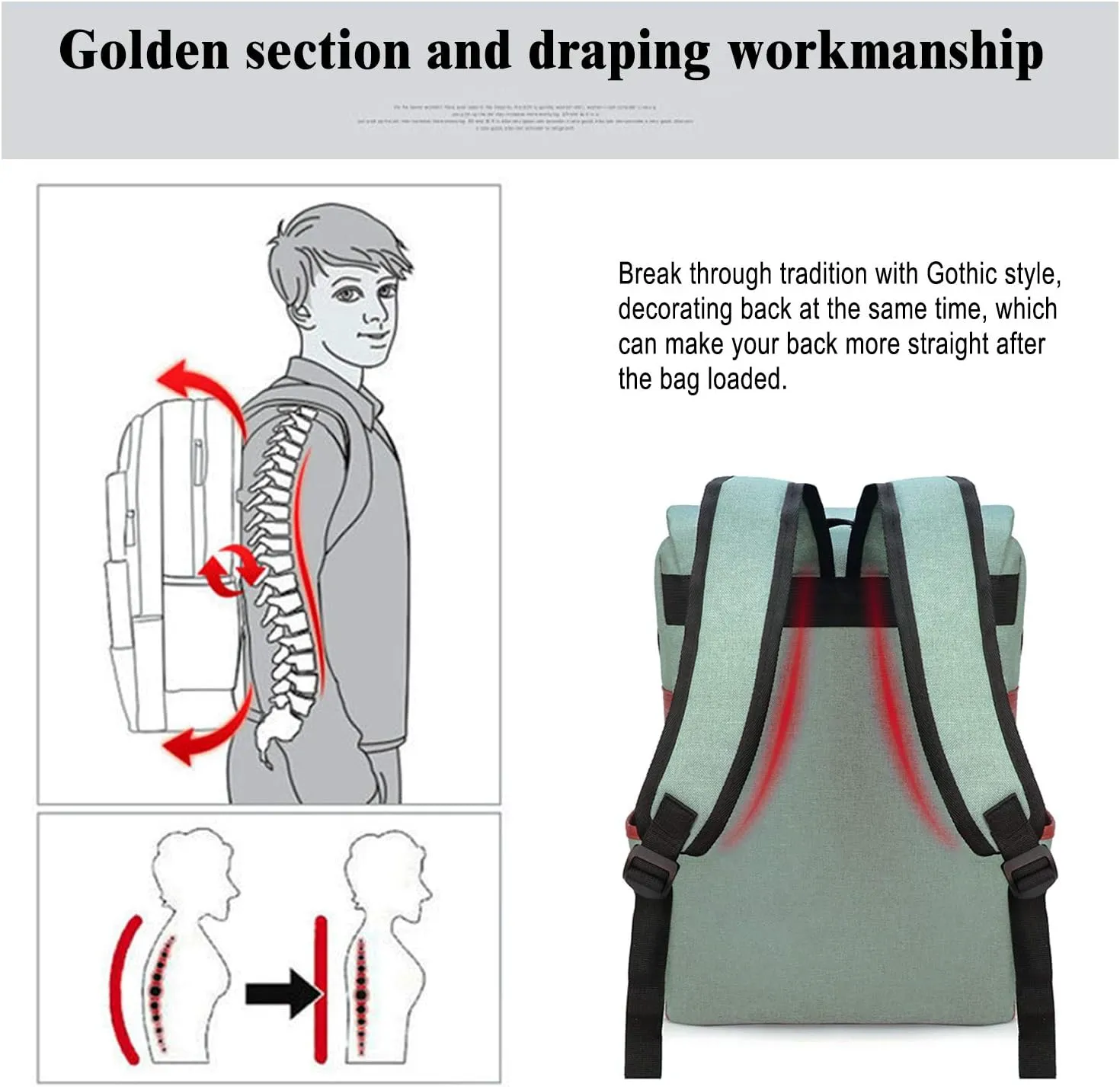 Vintage Laptop Backpack Gift for Women Men, School College Slim Backpack Fits 15.6 inch Macbook Green