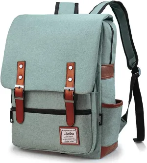 Vintage Laptop Backpack Gift for Women Men, School College Slim Backpack Fits 15.6 inch Macbook Green