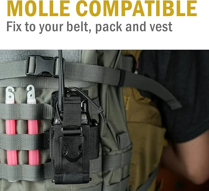 VIPERADE Radio Holster, MOLLE Radio Pouch for Vest, Universal Walkie Talkie Holster Radio Holder for Duty Belt, Police Radio Holder Tactical Radio Pouch for Baofeng, Motorola