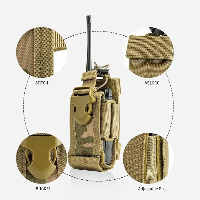 VIPERADE Radio Holster, MOLLE Radio Pouch for Vest, Universal Walkie Talkie Holster Radio Holder for Duty Belt, Police Radio Holder Tactical Radio Pouch for Baofeng, Motorola
