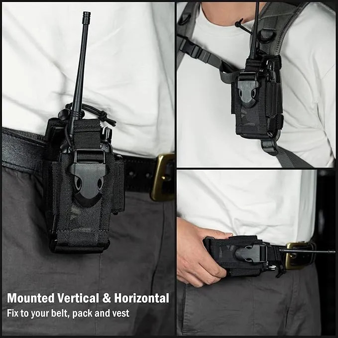 VIPERADE Radio Holster, MOLLE Radio Pouch for Vest, Universal Walkie Talkie Holster Radio Holder for Duty Belt, Police Radio Holder Tactical Radio Pouch for Baofeng, Motorola
