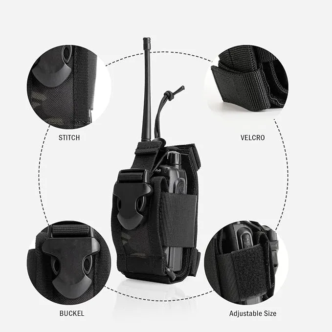 VIPERADE Radio Holster, MOLLE Radio Pouch for Vest, Universal Walkie Talkie Holster Radio Holder for Duty Belt, Police Radio Holder Tactical Radio Pouch for Baofeng, Motorola