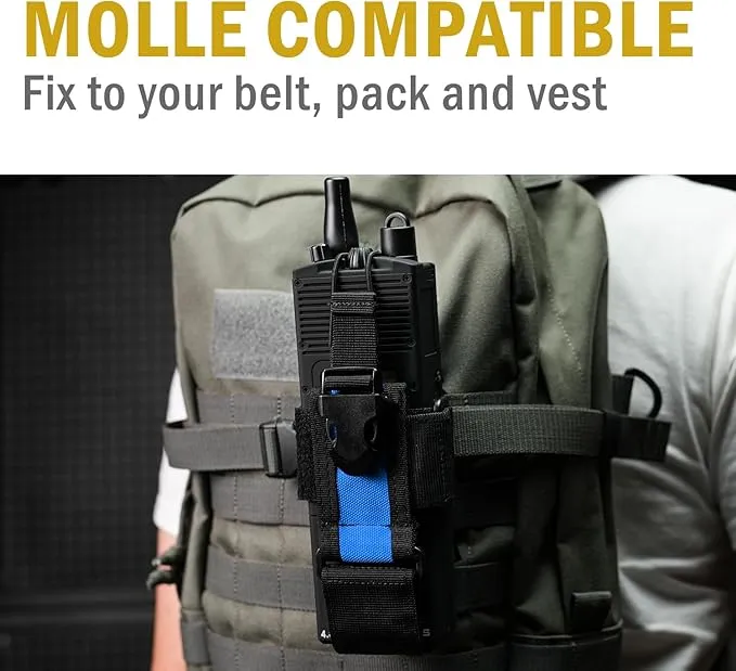 VIPERADE Radio Holster, MOLLE Radio Pouch for Vest, Universal Walkie Talkie Holster Radio Holder for Duty Belt, Police Radio Holder Tactical Radio Pouch for Baofeng, Motorola