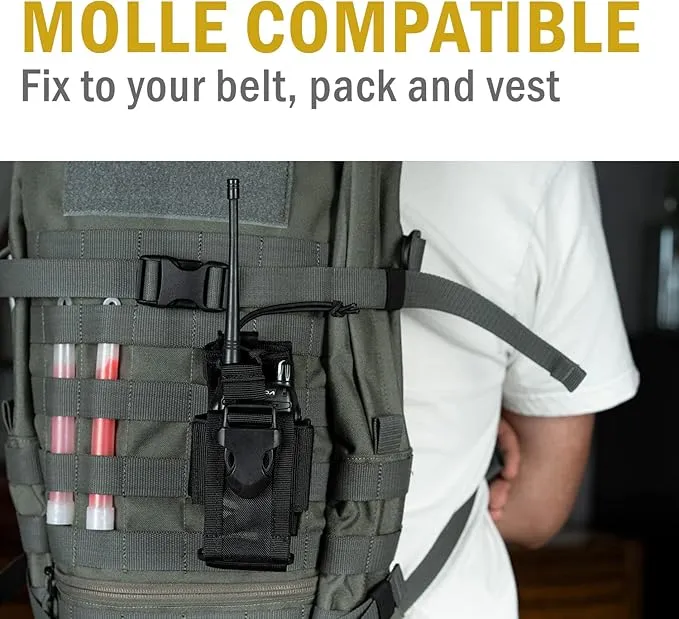 VIPERADE Radio Holster, MOLLE Radio Pouch for Vest, Universal Walkie Talkie Holster Radio Holder for Duty Belt, Police Radio Holder Tactical Radio Pouch for Baofeng, Motorola