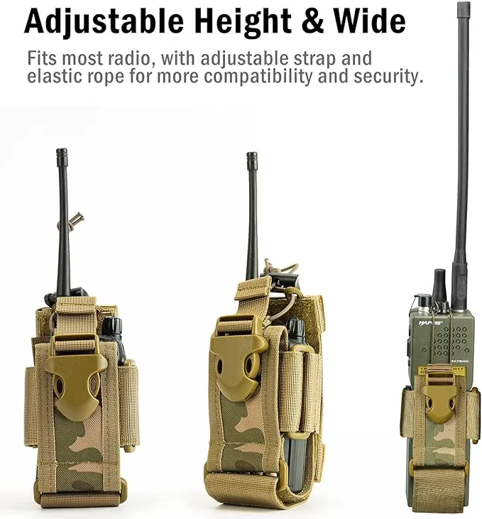 VIPERADE Radio Holster, MOLLE Radio Pouch for Vest, Universal Walkie Talkie Holster Radio Holder for Duty Belt, Police Radio Holder Tactical Radio Pouch for Baofeng, Motorola