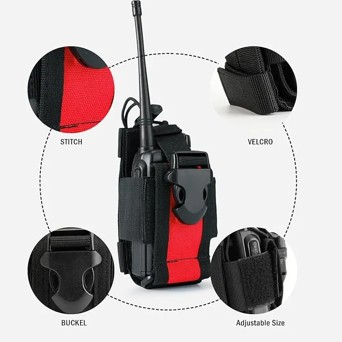 VIPERADE Radio Holster, MOLLE Radio Pouch for Vest, Universal Walkie Talkie Holster Radio Holder for Duty Belt, Police Radio Holder Tactical Radio Pouch for Baofeng, Motorola