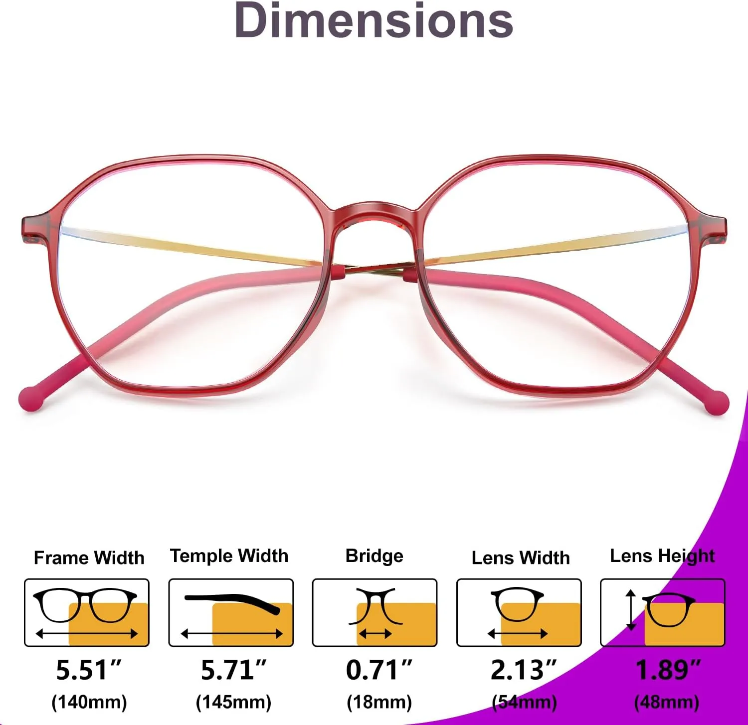 VISOONE Lightweight TR90 Blue Light Blocking Glasses Frame with Anti Glare Eye Protection for Women and Men RANE
